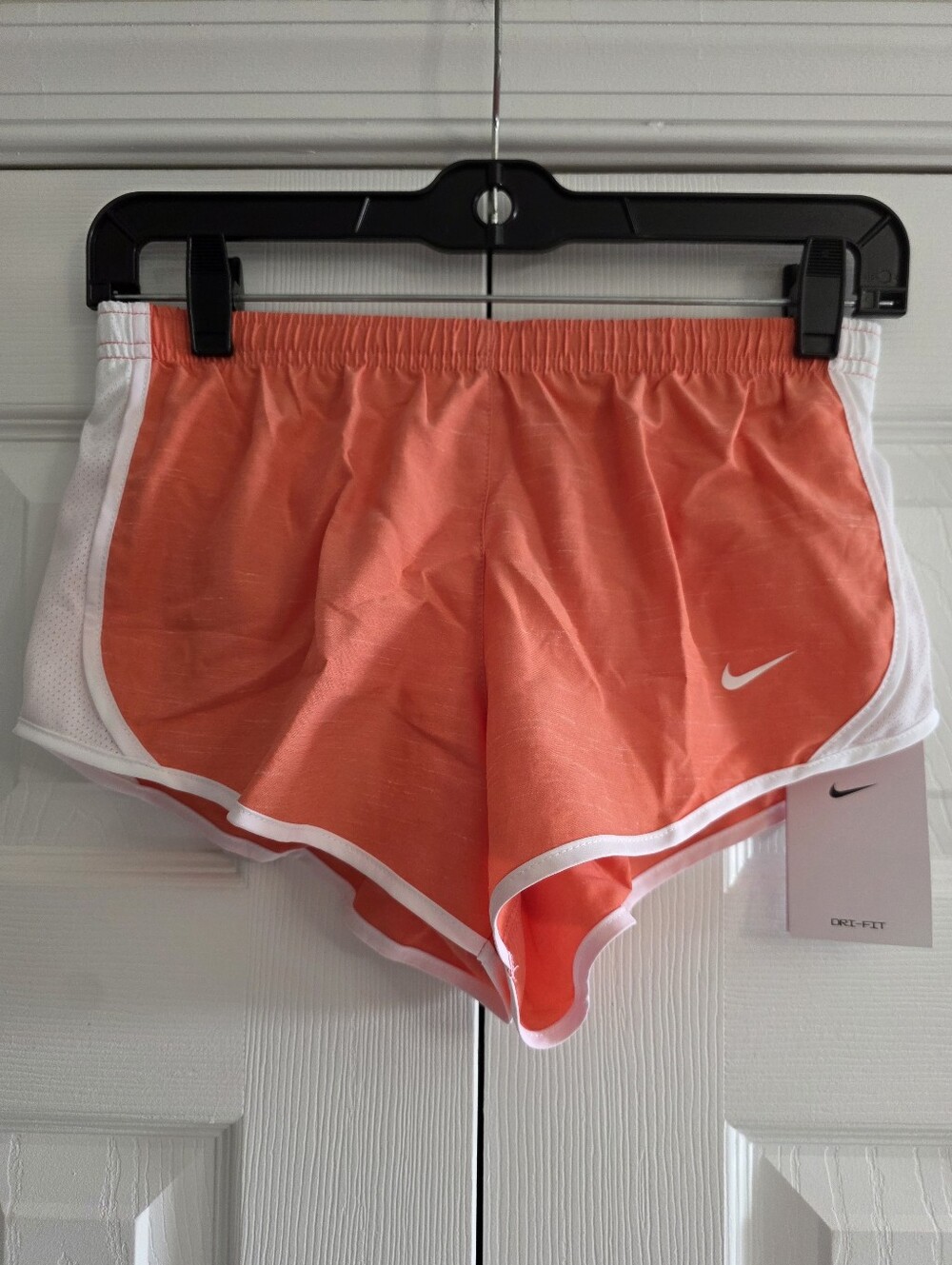 Nike Girls Dri-FIT Running Shorts Orange White Trim Size Small NWT